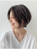 白髪ぼかしハイライト＊クビレイヤーショート40代/50代/60代