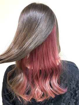 アズール 草加(azule) インナーカラー　チェリーピンク