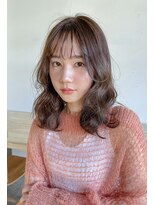 ミディアムヘア×モテパーマ似合わせ顔周りカット顔まわり