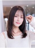 20代30代ミディアム顔周りレイヤーカット髪質改善トリートメント