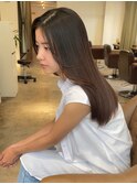 髪質改善ツヤ髪ストレートレイヤーカットアッシュカラー