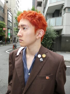 メンズレコ 渋谷(MEN'S LECO) ハイトーンオレンジベージュメンズカラーメンズカット