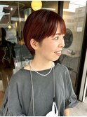 オレンジレッド/ケアブリーチダブルカラーインナーカラー