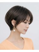 【前下がりボブ】前髪あり・【前髪顔周りの縮毛矯正】・30代40代