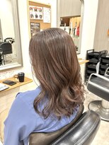 ヘアアンドメイク 心座(hair&make)&nbsp;髪質改善ピンクベージュ×艶ミディ