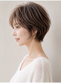 20代30代40代50代ナチュラル大人可愛いレイヤーショートボブ