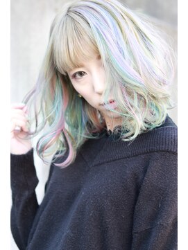 ステラ ヘア デザイン サロン(STELLA hair design salon) ルーズボブ　ユニコーンカラー　S