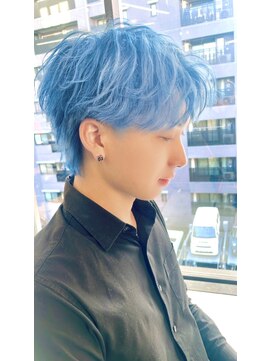 エフィールベルタ(afeel belta) 韓国風マッシュウルフ×ペールブルー