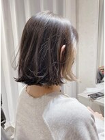 アン たまプラーザ(un) 外ハネボブ+イルミナカラー【髪質改善オージュア】