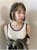 【macana】セクションブリーチ/ベージュ/インナーカラー/ボブ