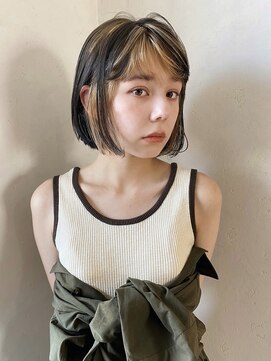 ボコカ(bococa) 【macana】セクションブリーチ/ベージュ/インナーカラー/ボブ