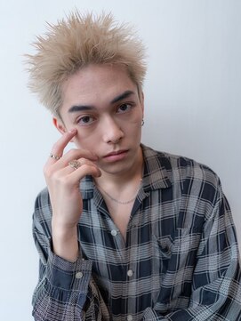 ハバナ 渋谷(HAVANA) 束感/金髪スパイキーショート/モテる短髪/ブリーチツーブロック