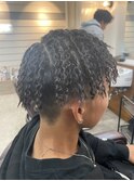 MEN'S/マッシュパーマ/ウルフ/アッシュブラック/カルマパーマ2