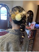 成人でも結婚式でも使える編みおろしアレンジ