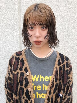 ニール(nier) 顔まわりレイヤーボブデザインカラーパーマ中区袋町