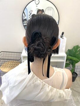 ヘアメイクアンドセットサロン リッコ(Hair make&set salon Ricco) タイトベロアリボンスタイル/梅田ヘアセットサロン