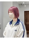 切りっぱなしボブ / ピンク
