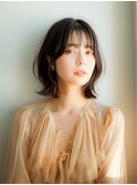 小顔ボブルフネビージュ30代40代ショート15