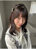 銀座でできる量産ヘアメイク/ふわっと編みたらし