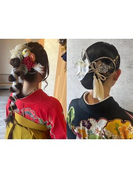 振袖・留袖・訪問着・浴衣…等♪プロの着付け師が、どんな着付けでもセンス良く仕上げてくれる♪