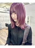 ラベンダーピンクの大人可愛いミディ