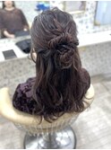 ハーフアップ／結婚式／お呼ばれヘア／参列へア／二次会へア