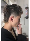 フェザーパーマサーフカール刈り上げセンターパート