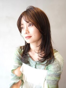 ニコ トウキョウ 渋谷(nico TOKYO) ロングレイヤーカット顔周りレイヤーウルフハッシュカット韓国