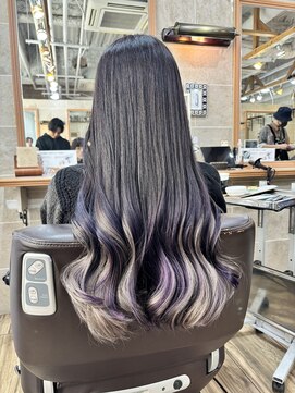 ティンク 横浜(Tink) パープル&ホワイトベージュグラデーション/Tink横浜/担当Fuku