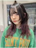 ロングウルフグラデーションカラーブリーチ髪質改善