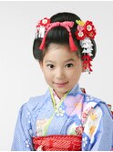 七五三着物★華やか日本髪アップスタイル★ツヤツヤ日本髪★