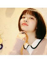 ランプヘアー(LAMP HAIR)&nbsp;シースルーバング黒髪暗髪モテ愛され清楚ナチュラルワンレンボブ