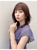 ナチュラルレイヤーシースルーバングピンクベージュ【riko荒木】