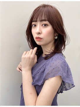 リコバイアフロート(riko by afloat) ナチュラルレイヤーシースルーバングピンクベージュ【riko荒木】