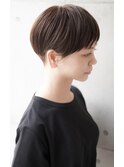 大人可愛い20代30代40代黒髪前下がりひし形小顔ボブ丸みショート