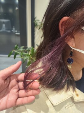 オーク ガーデン 中目黒(OAK garden) ラベンダーピンク インナーカラー 艶感【OAK中目黒】