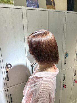 ソワン ドゥ ブレス エルネ 立花店(soin de brace elne) ピンクブラウン/透明感/ブリーチ1回履歴/モテカラー/ボブ