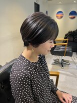 トレス(TRESS)&nbsp;毛流れパーマ　ショートヘア　耳掛けショートボブ