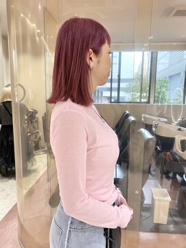 マイル 渋谷(mile) チェリーピンク×ぷつっとカット