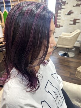 ヘアー クリエイト カルバリ(HAIR CREATE Calbari) バレイヤージュ　バイオレットカラー