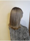 ダブルカラーケアブリーチベージュピンクボブミニウルフリタッチ