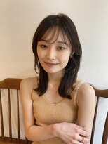 大人かわいいくびレイヤー顔まわりレイヤーカットマロンベージュ