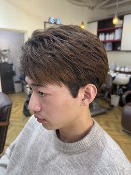 アップバングショートマッシュダウンパーマ韓国風柏市柏駅