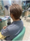 オールバック ハイトーンカラー ミルクティーベージュ