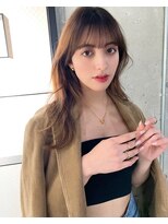 サロンドミルク 原宿(salon de MiLK) ハイライトミルクティーベージュロングレイヤーカット/原宿