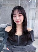 メルティカラー似合わせカットフェミニンロング韓国レイヤー