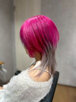 ビス リアン 川口店(Vis lien) 20代30代ソフトウルフ肩ラインダブルカラーピンクカラー