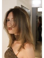 アンドスタイル(&style)&nbsp;レオイヤーカット　ハイライト　ベージュ