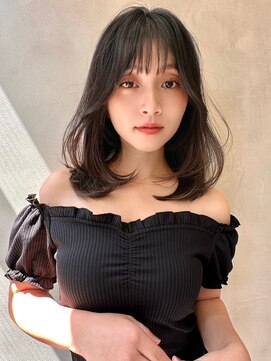 グロー 大宮(GLROW) ミディアムレイヤー　顔まわりカット　グレージュカラー