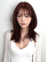 レイリー 原宿 表参道(Rayreee)&nbsp;レッドカラー/レイヤースタイル/前髪/顔周り